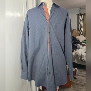 Paul Fredrick non-iron two-ply cotton pinpoint Long Sleeve Shirt Slim Fit